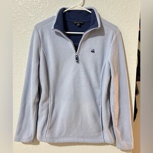 Brooks Brothers Women’s Light Blue Quarter Zip Fleece Pullover Size M